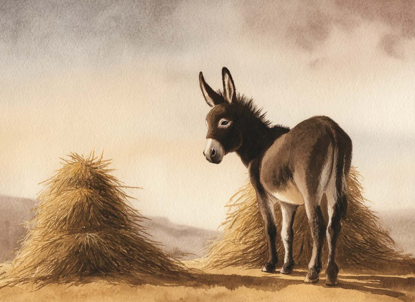 Between Two Bales of Hay